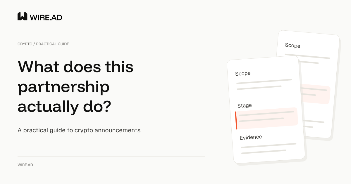 Two source-check cards compare a partnership's scope, stage and evidence.